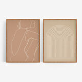 Pair of giclee prints, abstract wall art set of two, 50x70cm