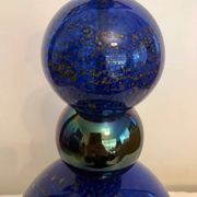 Vintage blue and gold blown glass lamp from the 80s/90s