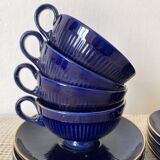 Midnight blue and gold coffee cups and saucers