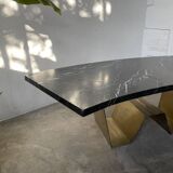 Addor 60s sculptural marble and brass coffee table