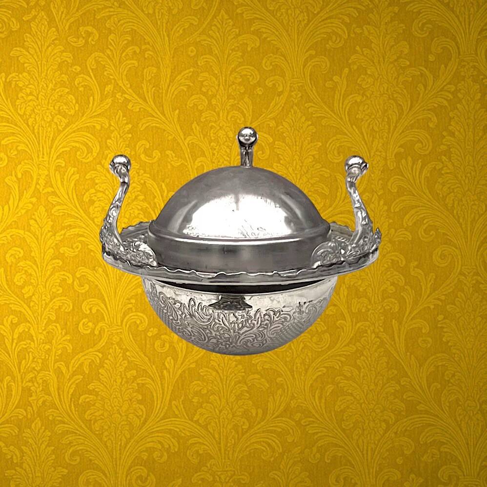 Antique silver-plated butter dish – made in England – butter bell / caviar pot