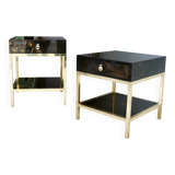 A pair of side tables by guy lefevre for jansen. france 70s.