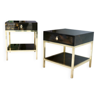 A pair of side tables by guy lefevre for jansen. france 70s.
