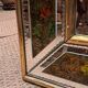 Beveled mirror decorated with flowers