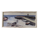 Mid-Century Modern Swedish "Boats at the Jetty" Vintage Coastal Landscape Oil Painting, Framed