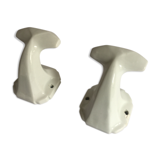 Pair of porcelain hooks