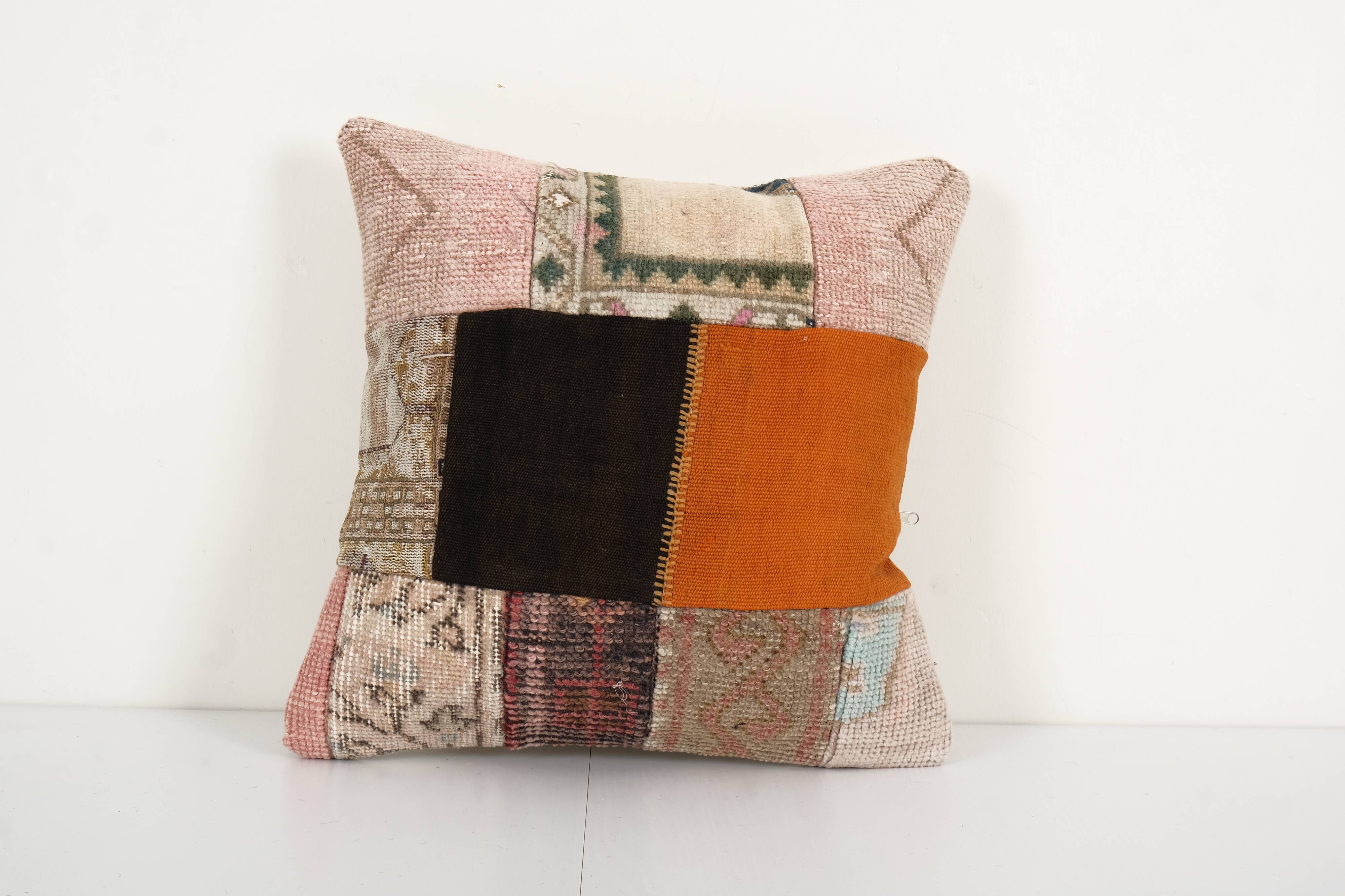 Hand Embroidery Cushion Cover, Turkish rug Pillow Case, Home Decoration pillow, oversize Patchwork