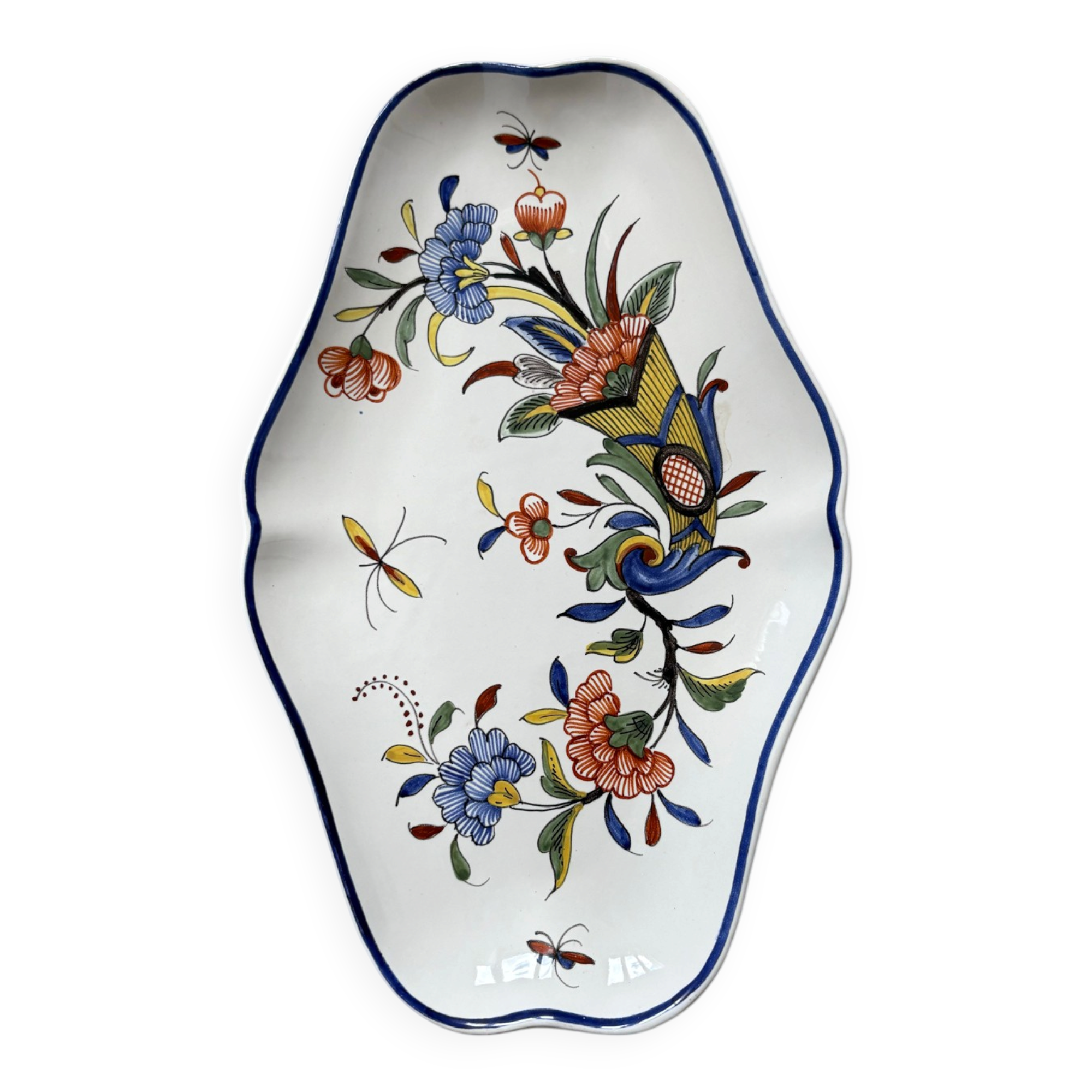 Antique serving dish in faience from Desvres - Signed Géo Martel - Decoration
