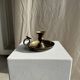 Antique blackened gold hand candlestick H8 D13.5