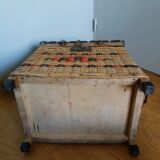 Fishing storage chest wicker fisherman's stool