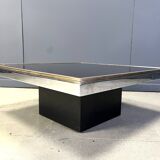 Vintage chrome and brass coffee table, 1970s