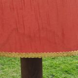 Floor lamp with shelf of the 40s/50s in beech lampshade red fabric