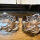 2 crystal salt cellars signed Daum, vintage 1960s.