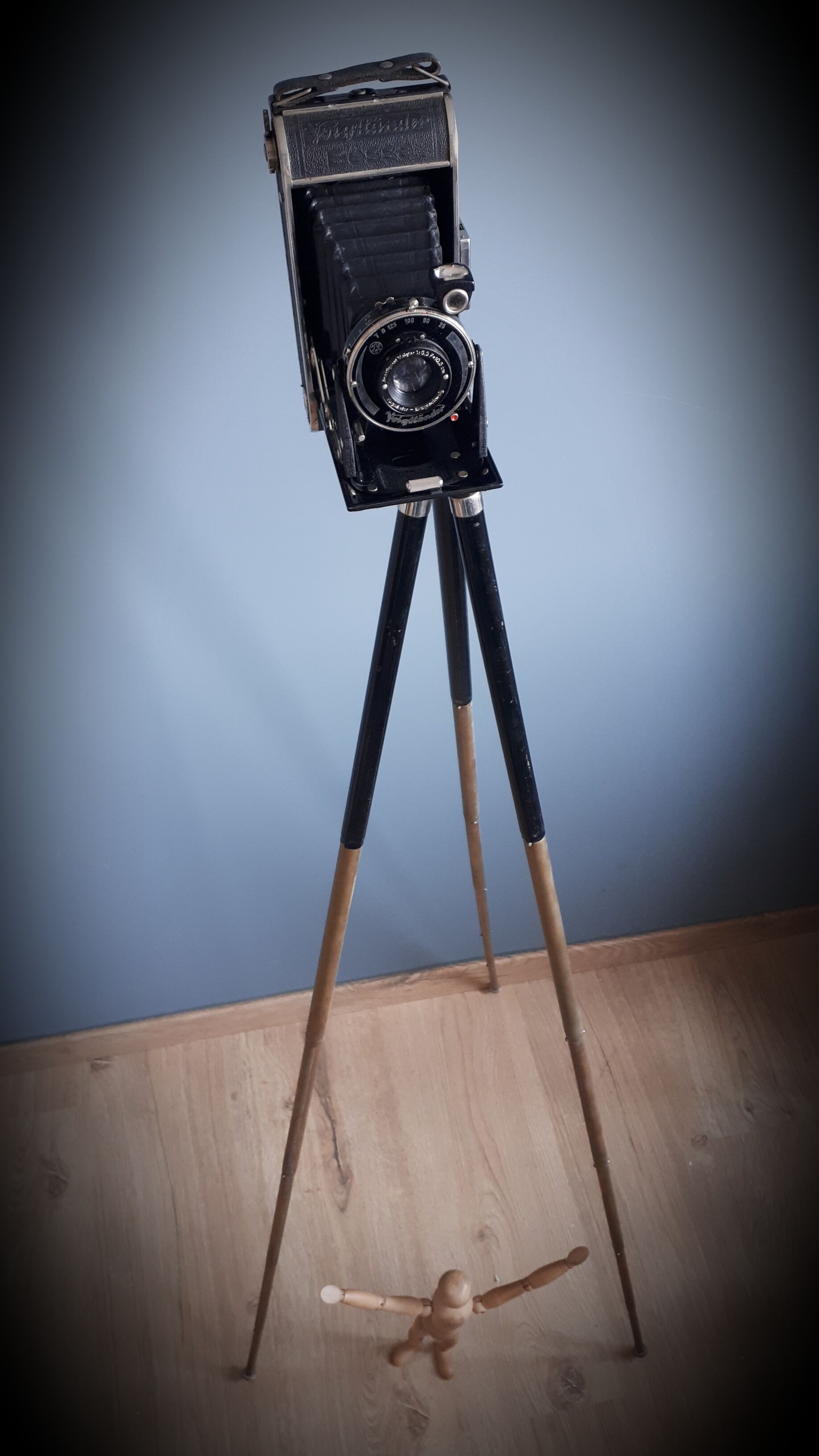 Voigslander camera on brass tripod