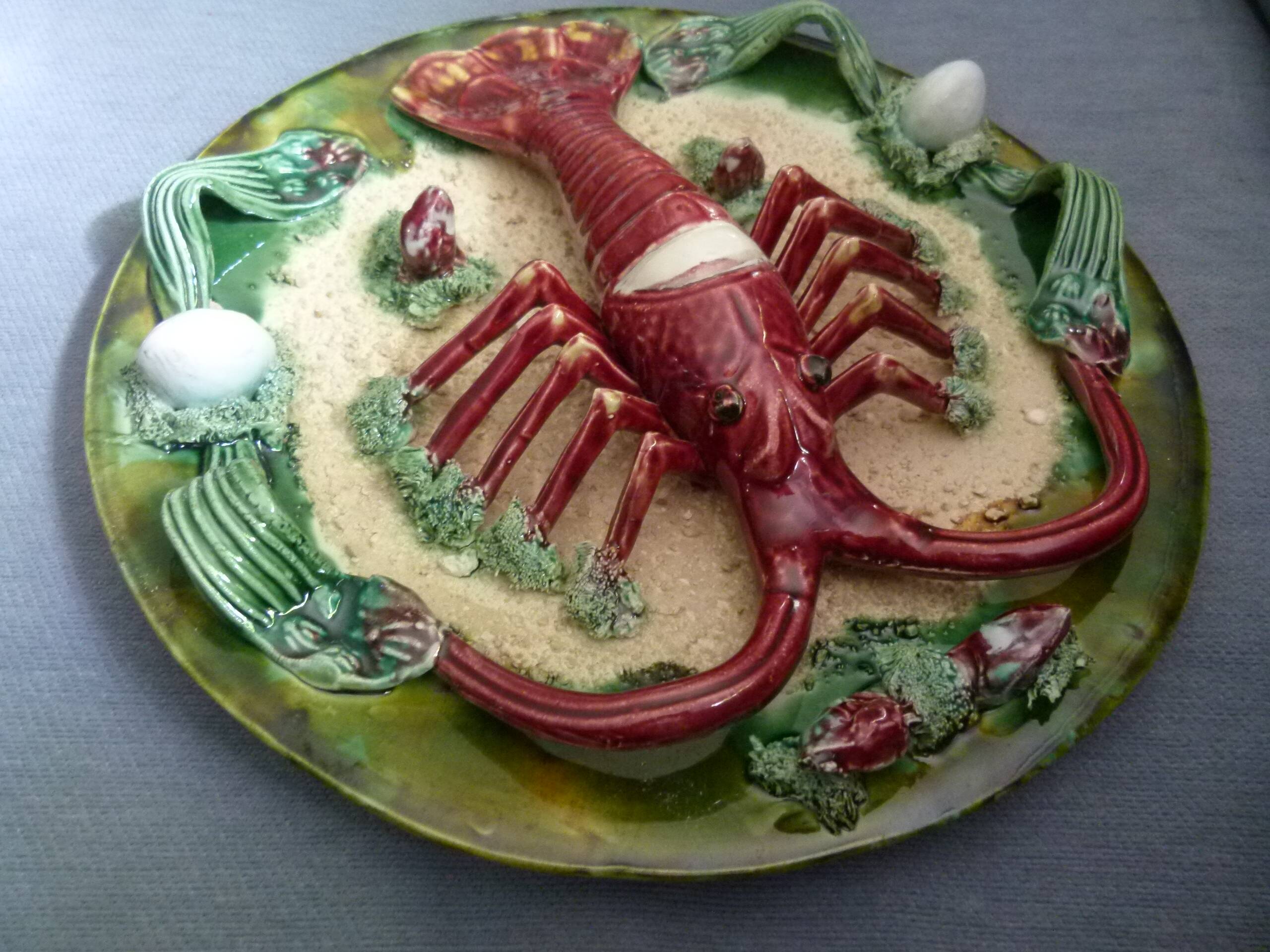 Barbotine earthenware plate