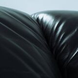 Maralunga sofa in brown black leather by Vico Magistretti for Cassina, 1970