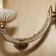 Reccagni wall light pair in brass and frosted glass.