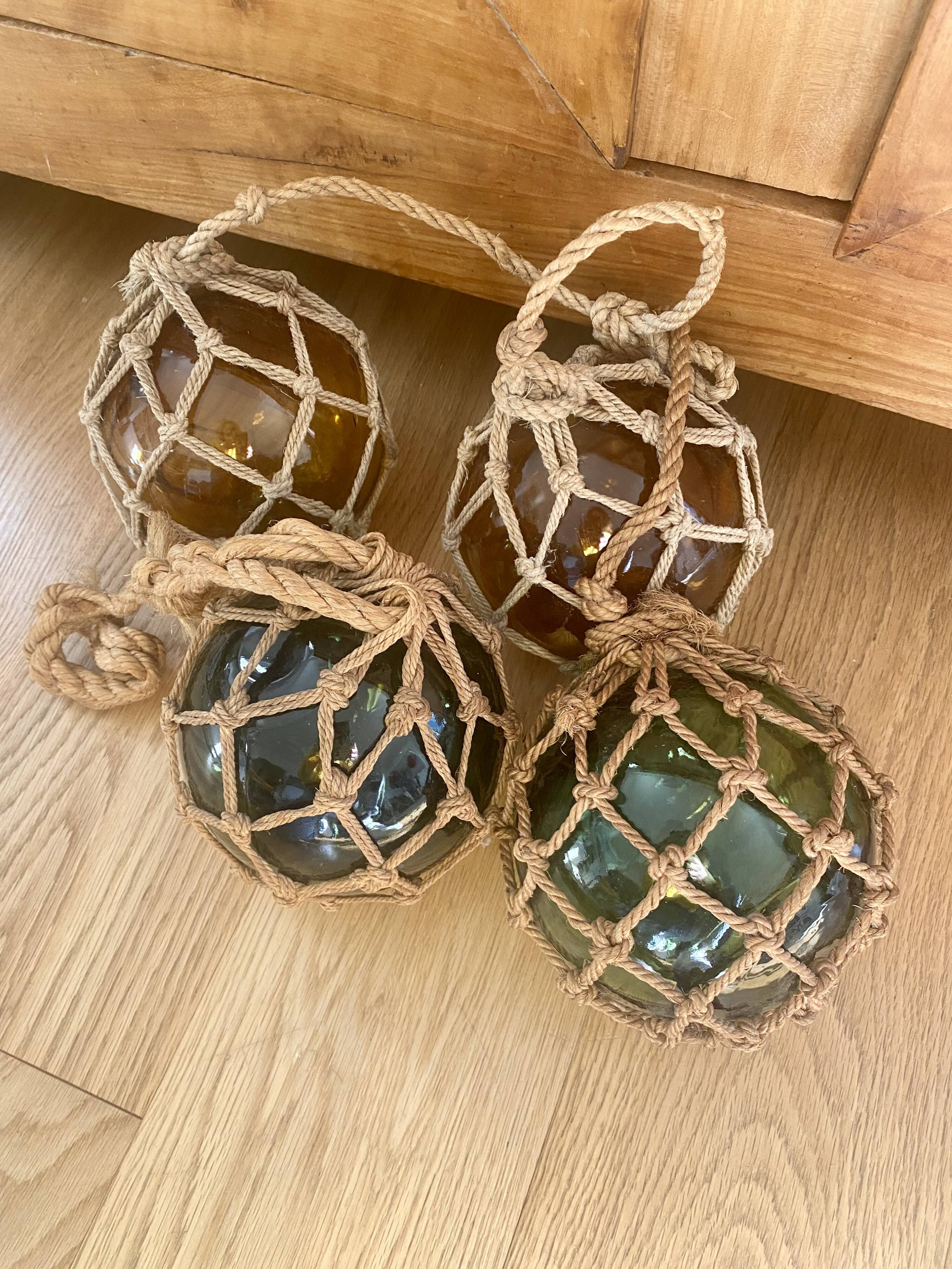 4 vintage fisherman float balls
