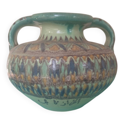 Vase ou jarre à deux anses , Céramique , Fès ,Maroc , Début XX°.
