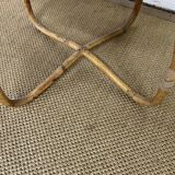 Small round vintage rattan table