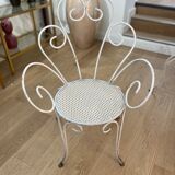 Ensemble table de jardin et 4 chaises en fer forgé