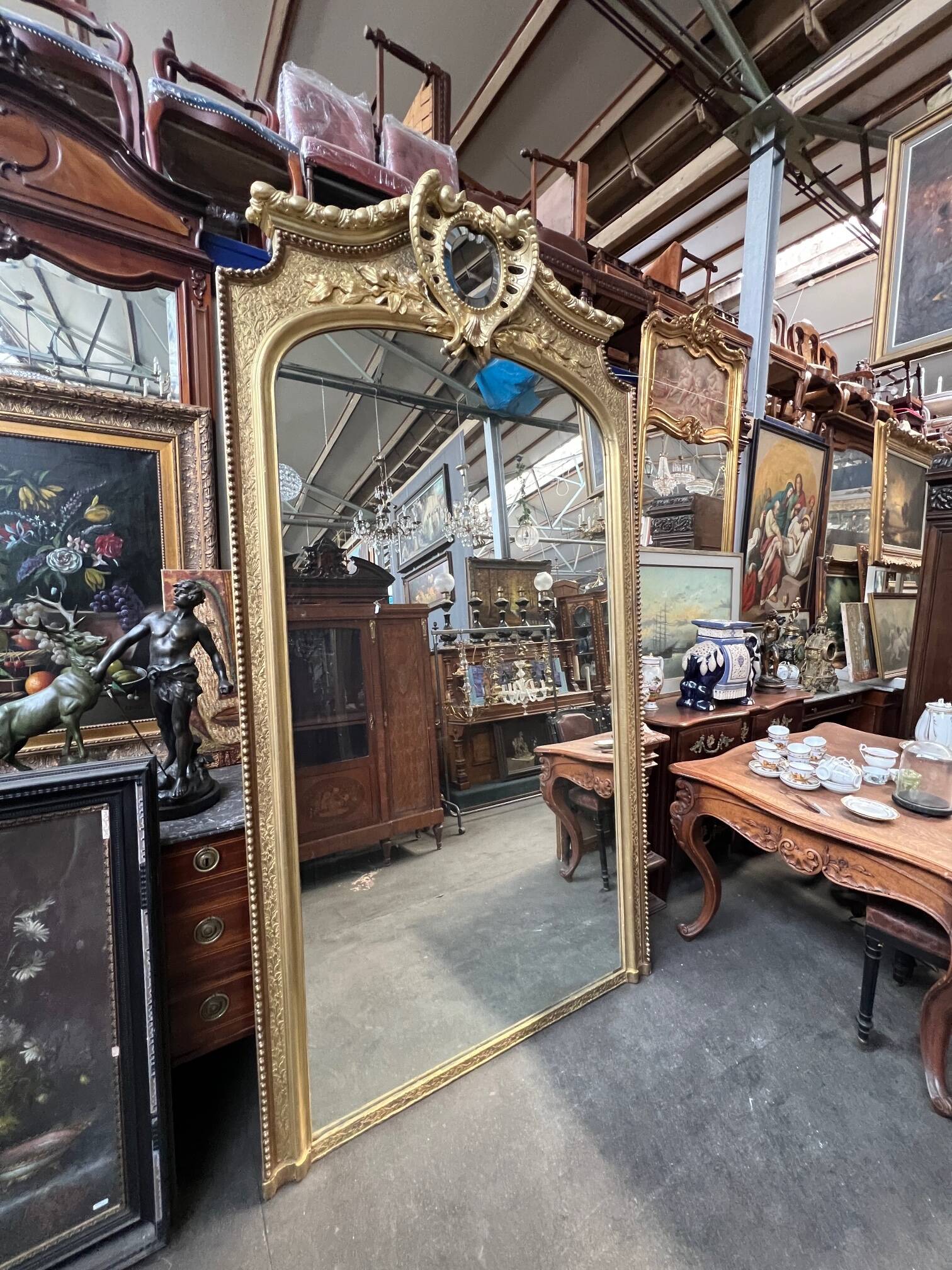 Large antique castle mirror