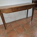 Ancienne table, console pieds fuseaux