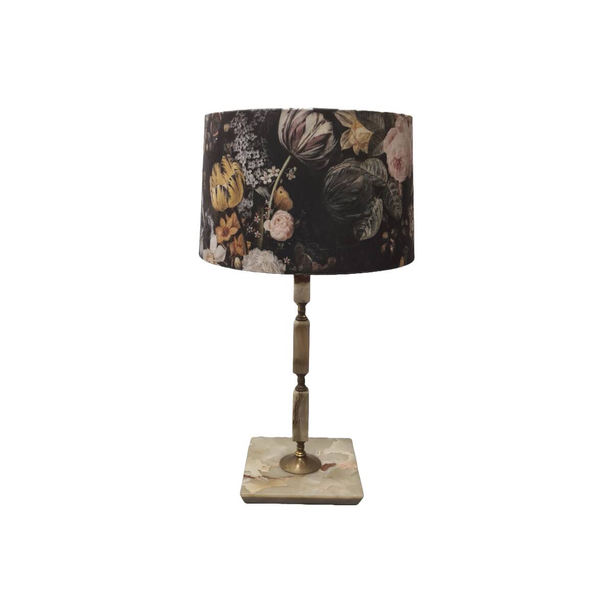 Vintage Onyx And Brass Table Lamp, 1960s