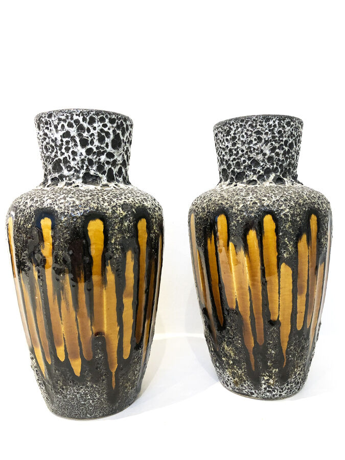 Paire vases West Germany ocre, 1970