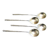 Series of Four Sterling Silver Caviar Spoons