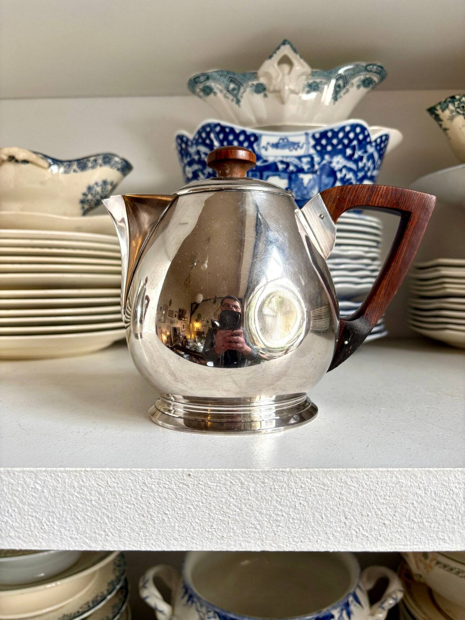 Service à café et thé 4 pièces ercuis en métal argenté, vers 1930