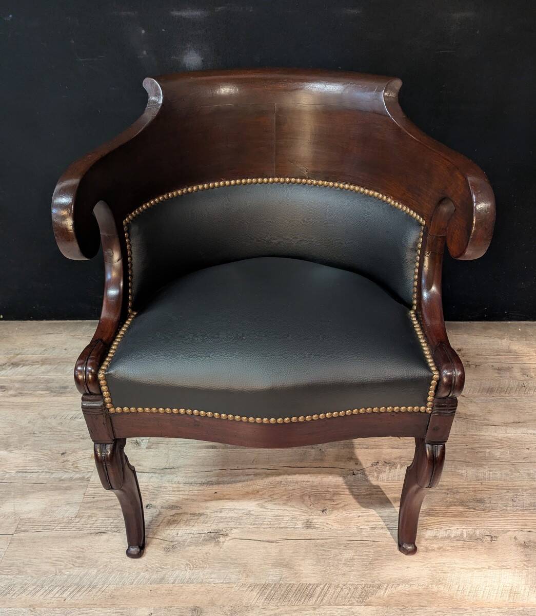 Empire period mahogany cross-back armchair