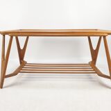 Italian walnut mid-century modern coffee table, 1950s