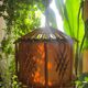 Hanging bamboo lamp with chinoiserie details by Louis Sognot, France, 1950.