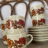 6 Weidmann Italian porcelain cups and saucers with floral design