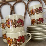 6 Weidmann Italian porcelain cups and saucers with floral design