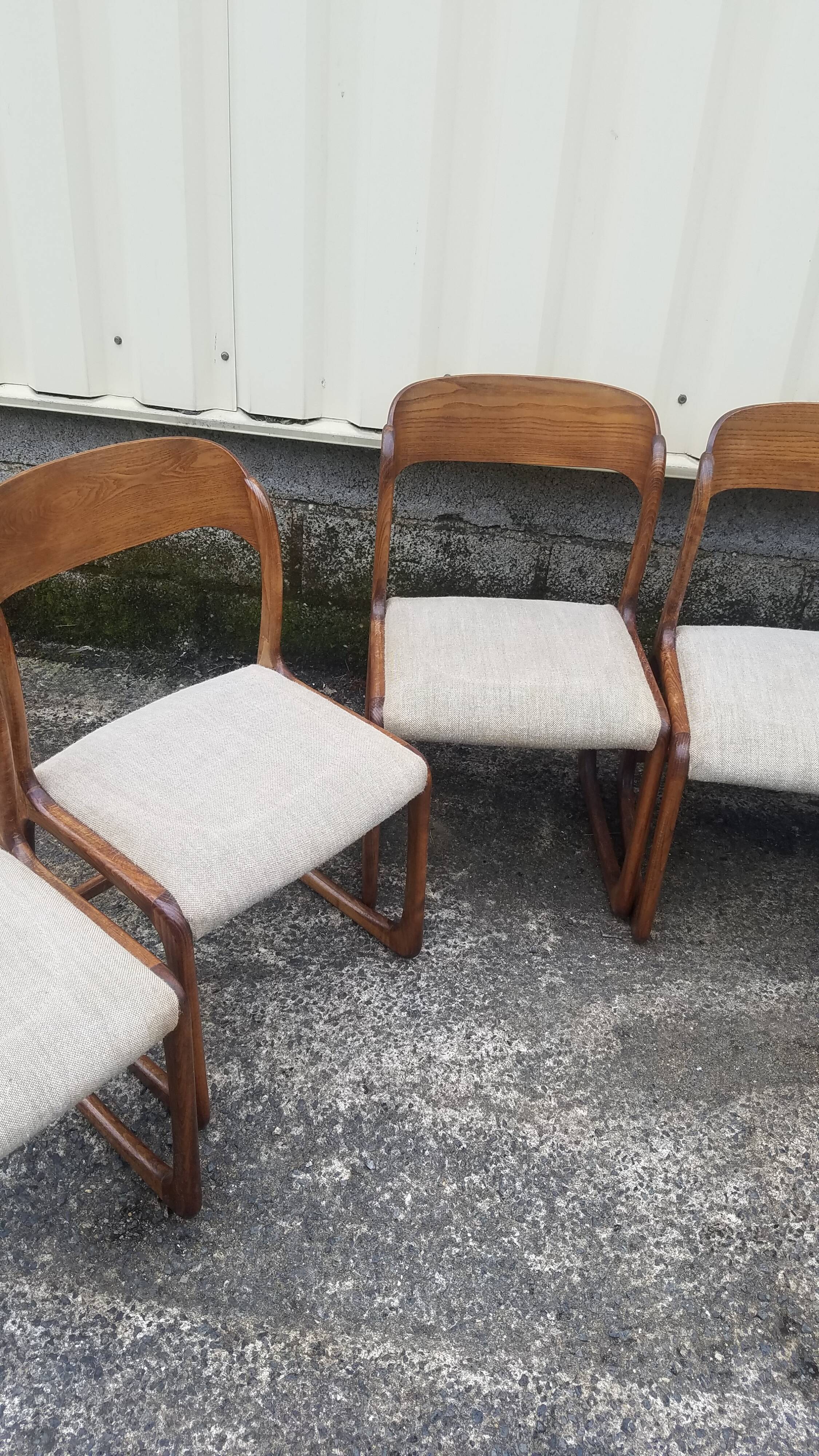 6 vintage Baumann sleigh chairs