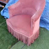 Fauteuil crapaud rose