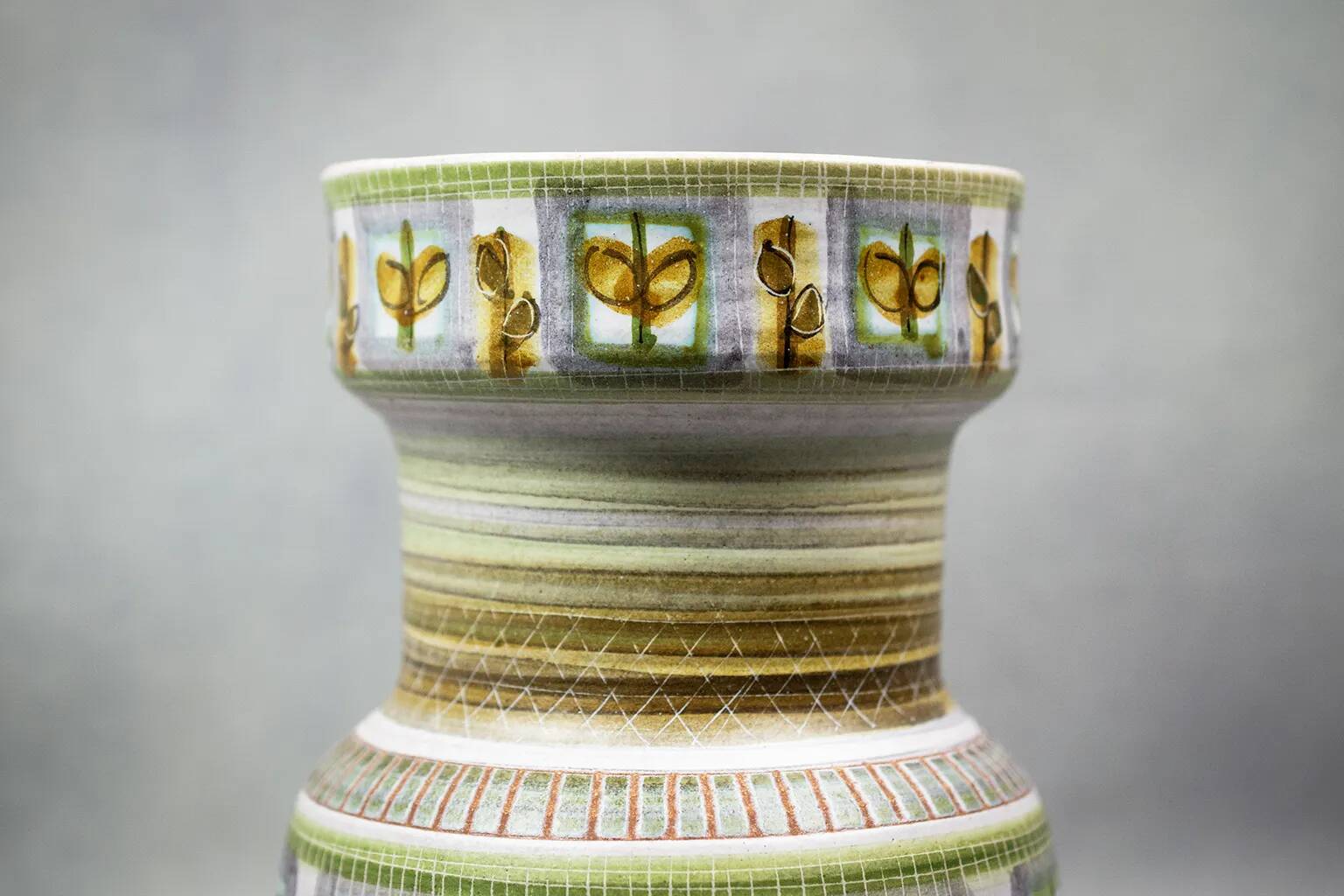 Marcel Guillot – Vase en grès émaillé à décor végétal, Mid-Century 1960