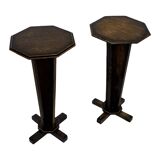Art Deco side table plant table set of two design oak