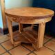 Table basse d'appoint ronde bois massif style art déco