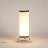 Lampe en opaline blanche et laiton doré, années 1970