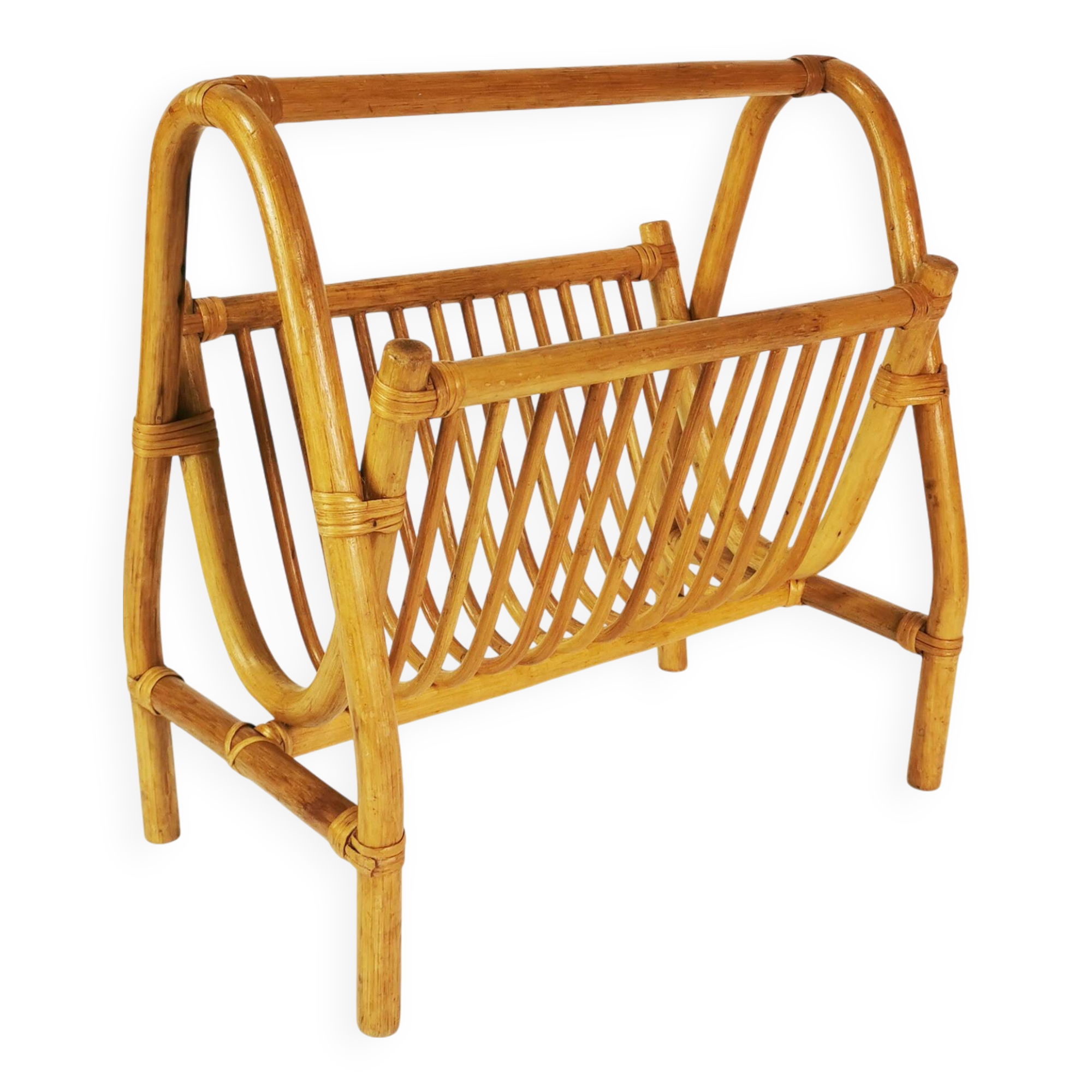 Mid Century Bamboo Newspaper Holder, Germany, 1960s