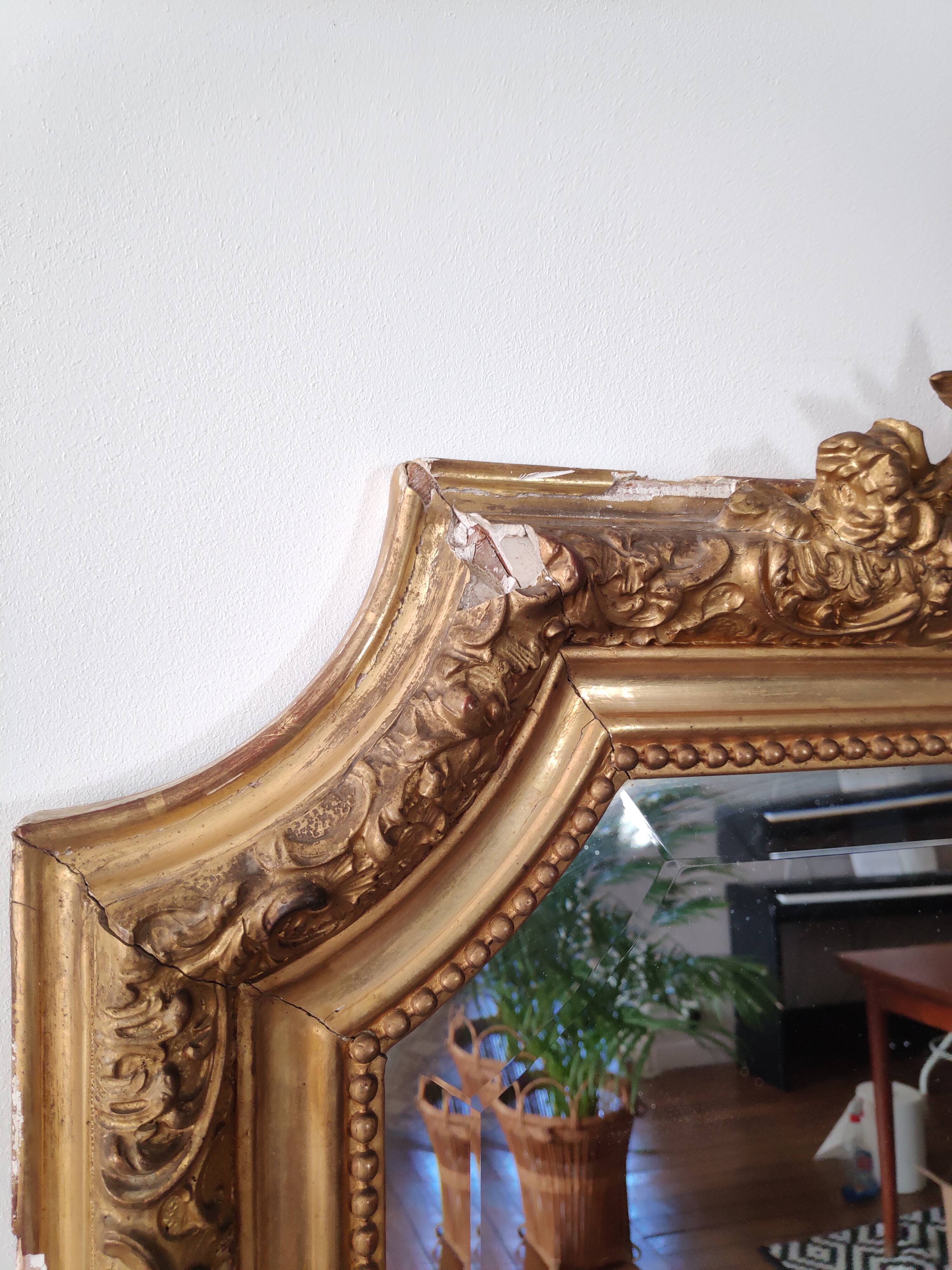 Former Golden trumeau mirror beveled 150 x 99