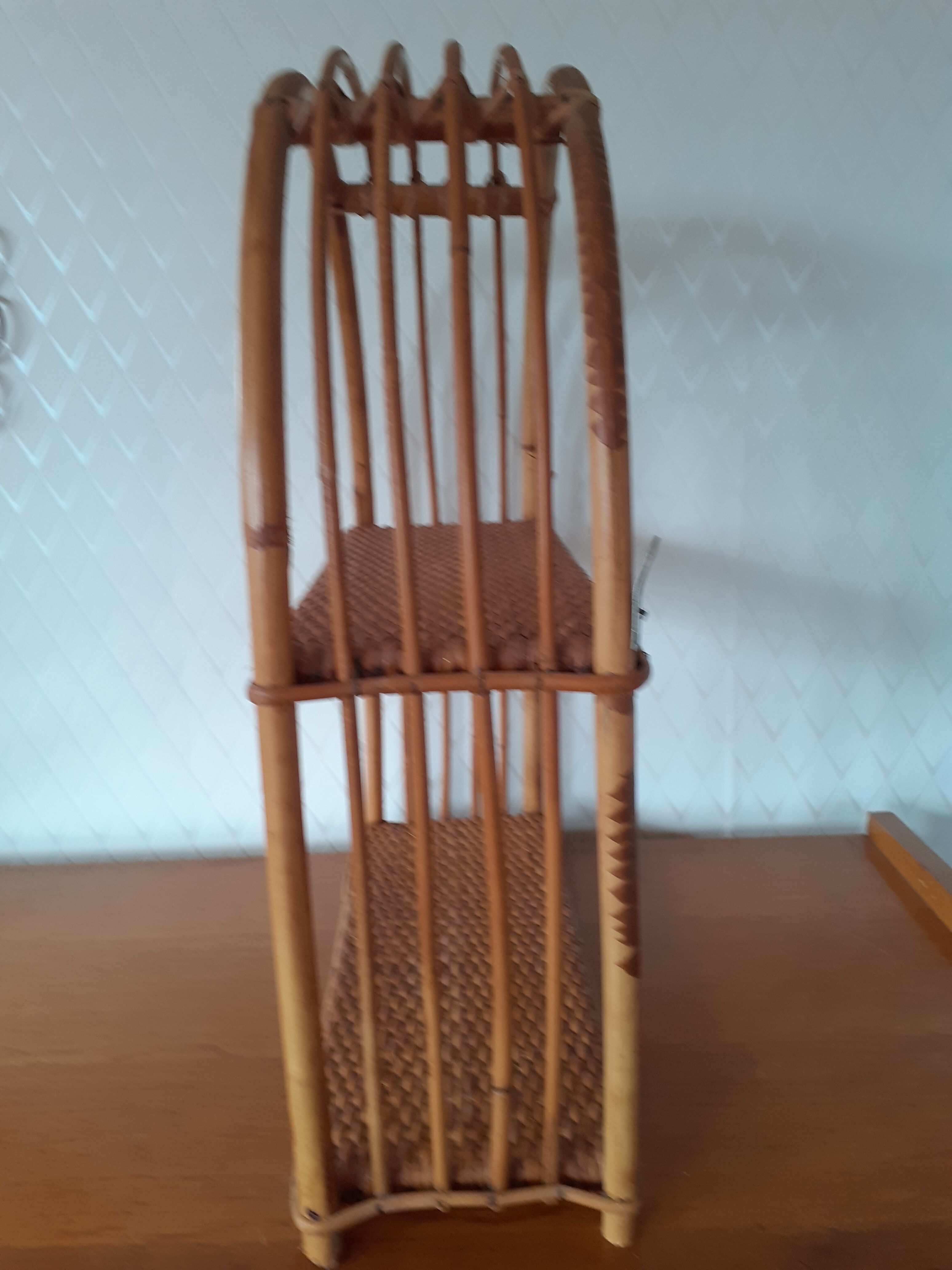 Rattan wall shelf