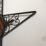 Miroir rond en fer forgé à forme d'étoile