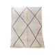 Moroccan Berber carpet Beni Ouarain unbleached with black diamonds 293x212cm
