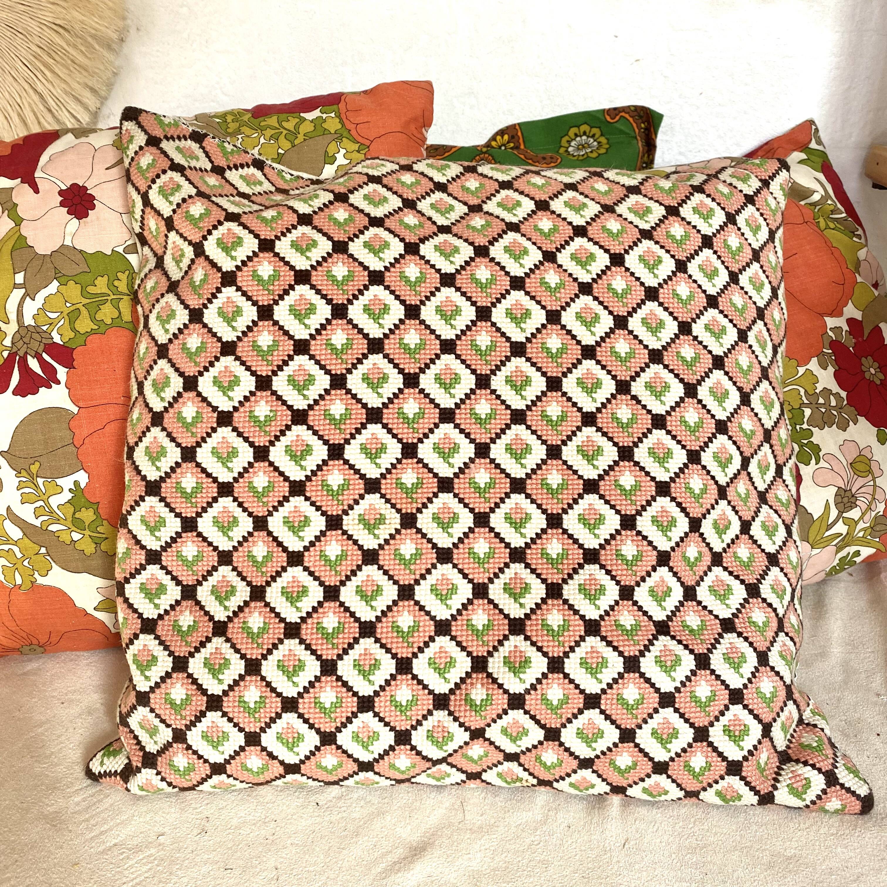 Vintage crochet cushion