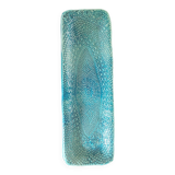 Signed turquoise enameled ceramic pocket tray