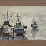 Old painting, Marine, signed and dated 1999